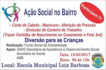AÇÃO SOCIAL NO BAIRRO DAS CASAS POPULARES