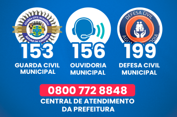 Prefeitura de Águas de Lindóia disponibiliza atendimento gratuito por números tridígitos e 0800