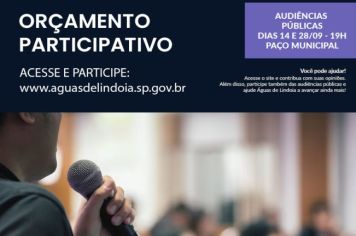 Prefeitura disponibiliza página especial para Orçamento Participativo e promove audiências públicas