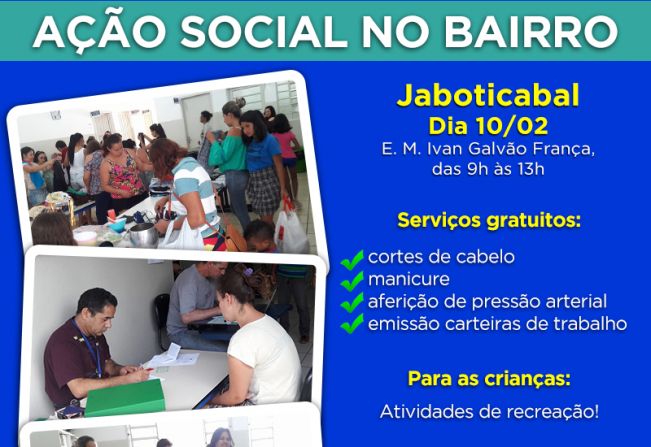 Jaboticabal recebe primeira Ação Social no Bairro do ano