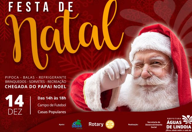 Prefeitura de Águas de Lindoia realiza Festa de Natal no dia 14 