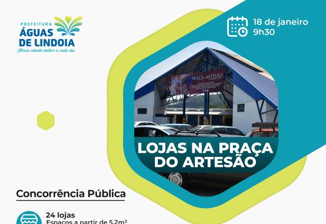 Prefeitura abre nova concorrência pública para lojas na Praça do Artesão