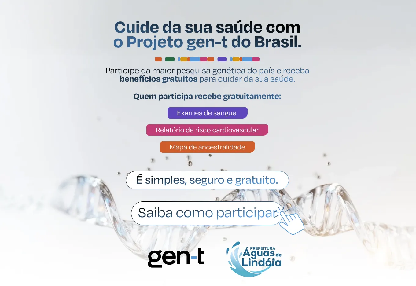 Águas de Lindóia integra a maior pesquisa genética do Brasil com oferta gratuita de exames à população