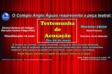 Peça “Testemunha de Acusação” será reapresentada nesta sexta-feira, dia 26