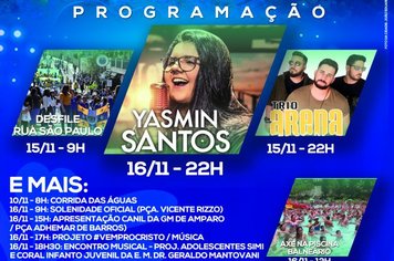 Águas de Lindoia comemora 81 anos de emancipação com shows e apresentações