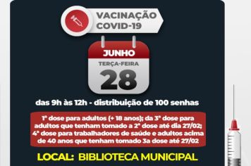 Covid-19: Campanha de vacinação inicia aplicação da 4ª dose para pessoas com mais de 40 anos