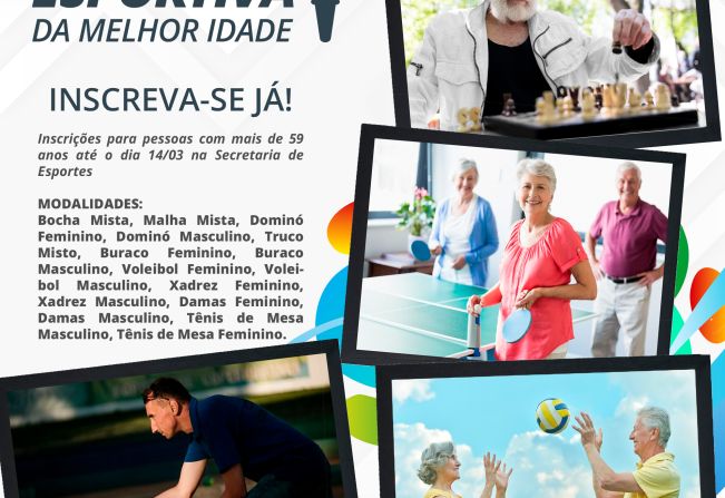 Secretaria de Esportes abre inscrições para modalidades dos Jogos da Melhor Idade