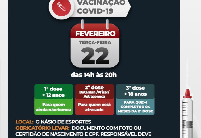 Covid-19: Águas de Lindoia continua com vacinação para crianças e dose adicional para adultos