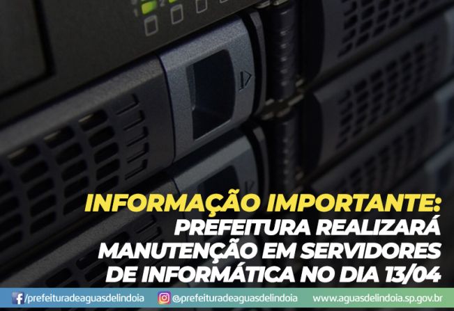 Prefeitura deve realizar manutenção em servidores no dia 13