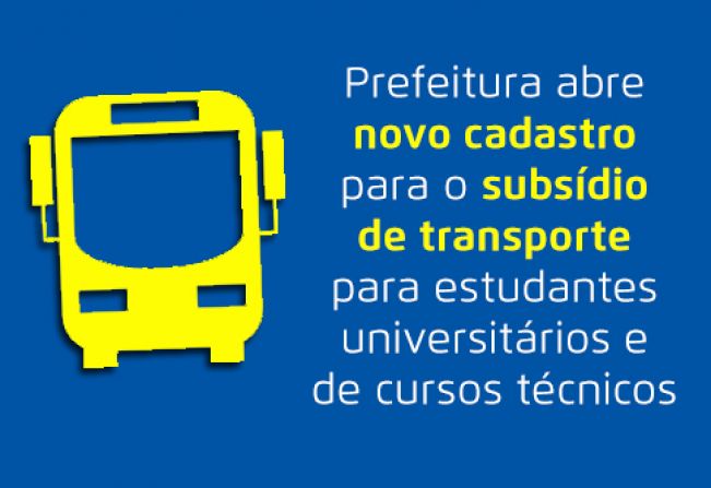 Secretaria de Educação abre cadastro para estudantes pleitearem o subsídio do transporte para 2º semestre