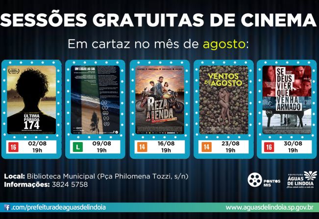 Cinema do Ponto MIS em Águas de Lindoia traz programação com sucessos de bilheteria para o mês de agosto
