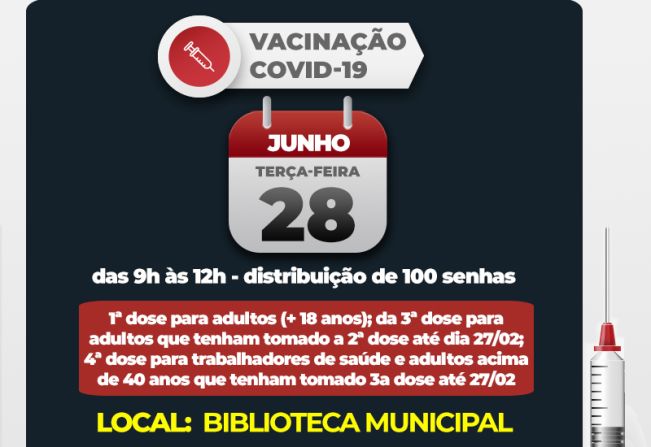Covid-19: Campanha de vacinação inicia aplicação da 4ª dose para pessoas com mais de 40 anos