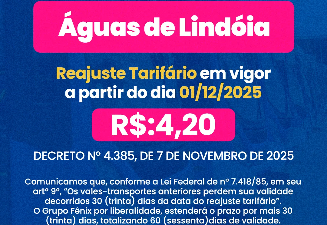 Tarifa do transporte público municipal passa por reajuste a partir de dezembro