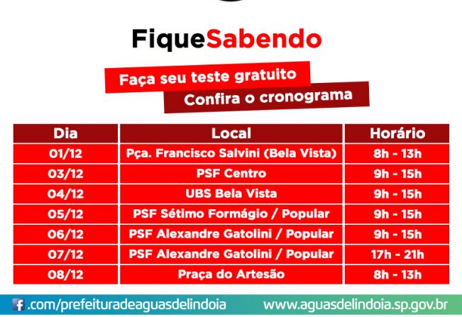 Águas de Lindóia inicia a Campanha “Fique Sabendo” no dia 1º